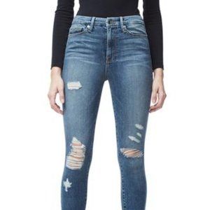 Good American Jeans: Good Waist Crop Raw Edge